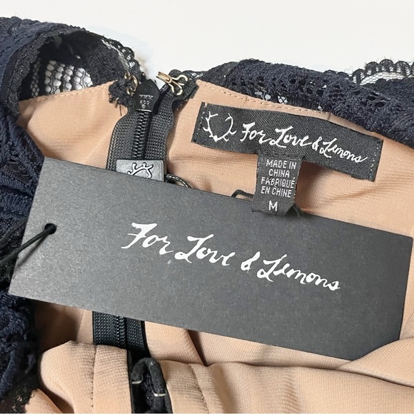 For Love & Lemons NWT Lola Rose Sleeveless Mini Dress black navy lace-up boho - Picture 8 of 16